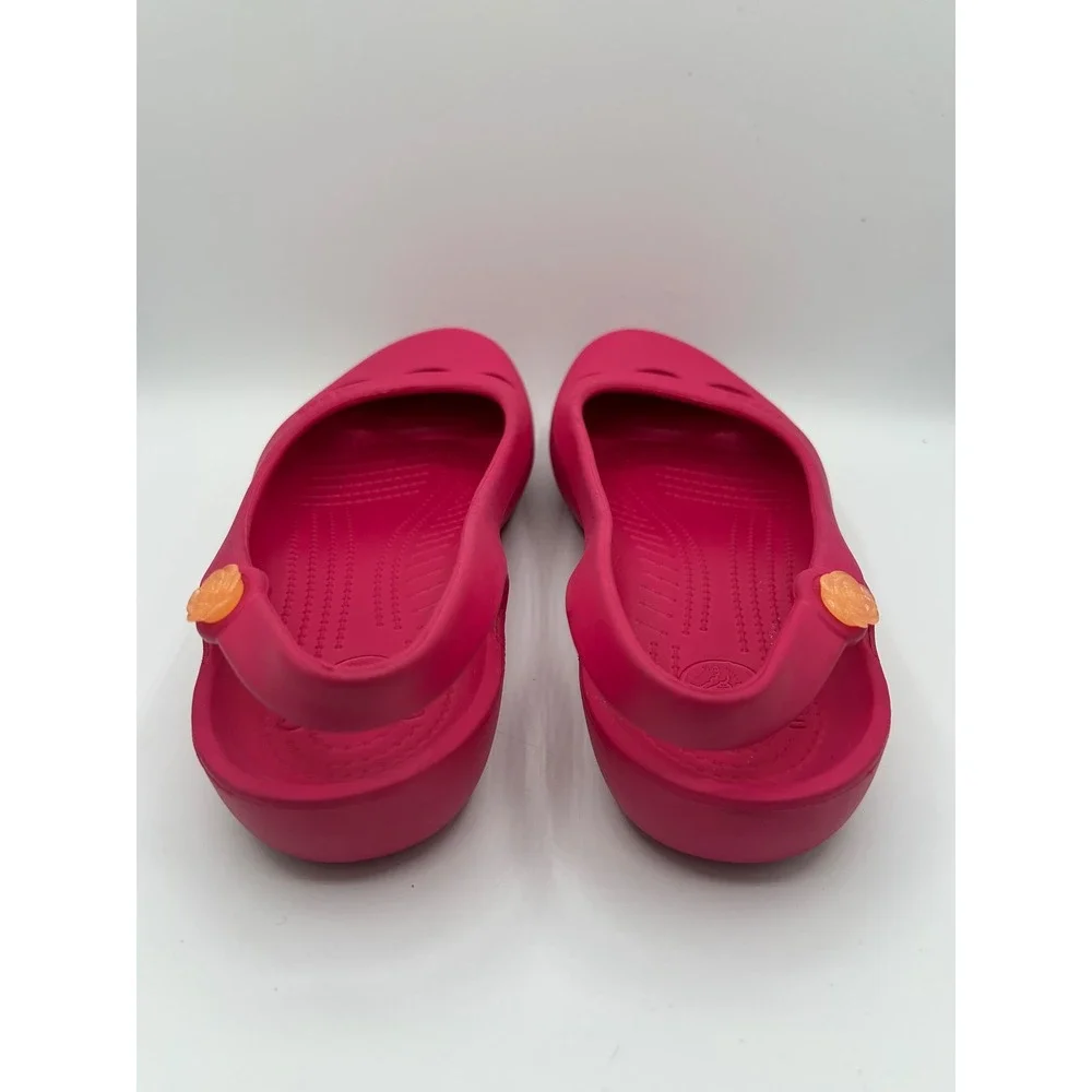 Crocs Shayna Women Sz 11 Pink Mary Jane Slingback Flat Shoes Comfort Clogs